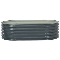 Berkfield Home Garden Raised Bed 160x80x44 cm Galvanised Steel Grey - Size: 160 x 80 x 44 cm - thumbnail 2