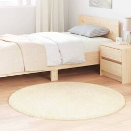 Berkfield Home Shaggy Rug High Pile NAVARRA Cream 120x120 cm Polyester - Size: Medium - thumbnail 2