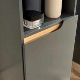 Home Source Bathroom Floor Cabinet Grey Storage Shelves Vanity Organiser Cupboard in Dark Grey - thumbnail 5