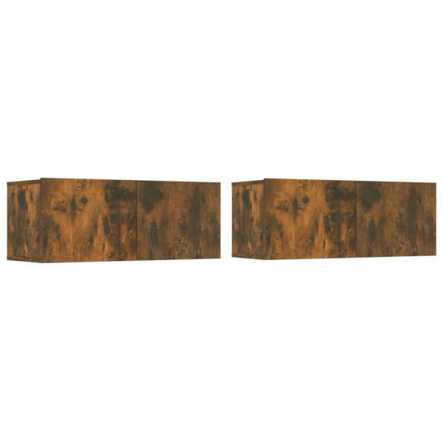 Berkfield Home Classic 4 Piece TV Cabinet Set Smoked Oak Engineered Wood in Brown - image 1