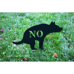Poppyforge Dog on Stake - Garden Ornament - Steel - W34.3 x H25.4 cm - BM/RtR in Black