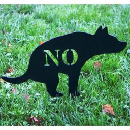 Poppyforge Dog on Stake - Garden Ornament - Steel - W34.3 x H25.4 cm - BM/RtR in Black - thumbnail 2
