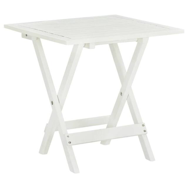 Berkfield Home Bistro Table White 46x46x47 cm Solid Acacia Wood in Brown - Size: 46 x 46 x 47 cm - image 1