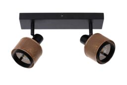 Lucide 'RAFA' Dimmable Rotatable Stylish Indoor Twin Ceiling Spotlight 2xE14 in Black - thumbnail 2