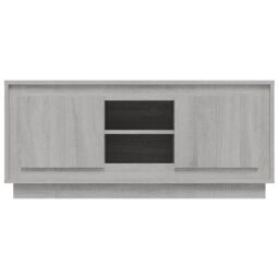 Berkfield Home TV Cabinet Grey Sonoma 102x35x45 cm Engineered Wood - Size: 102 x 35 x 45 cm - thumbnail 6
