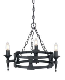 Netlighting Saxon Chandelier 3 Light Black Finish E14