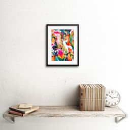 "Artery8 Wall Art Print Bird Pattern Painting Art Framed 9x7 inch in Black - Size: W7"" x H9""" - thumbnail 2