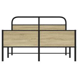 Berkfield Home Elegant Bed Frame without Mattress 140x190 cm Sonoma Oak Engineer in Light Tan - thumbnail 5
