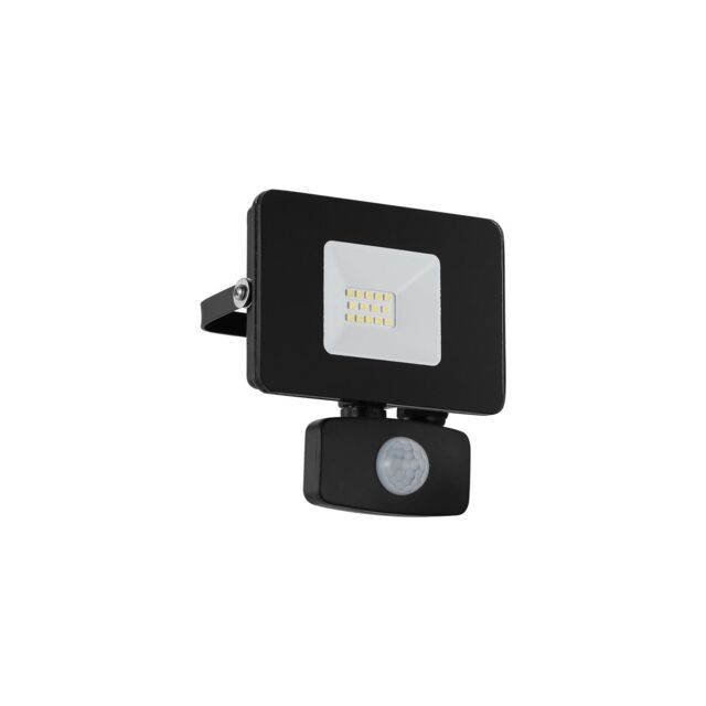 Loops IP44 Outdoor Flood Light & PIR Sensor Black Aluminium 10W Built in LED - image 1