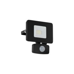 Loops IP44 Outdoor Flood Light & PIR Sensor Black Aluminium 10W Built in LED - thumbnail 1
