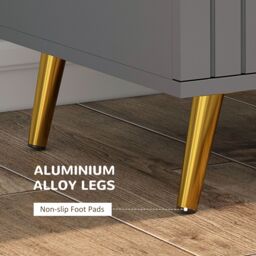 HOMCOM Bedroom Chest of Drawers, Modern Drawer Dresser, Storage Drawer Unit with Aluminium Legs in Dark Grey - thumbnail 5