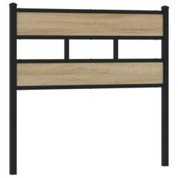 Berkfield Home Headboard Sonoma Oak 90 cm Iron & Engineered Wood in Brown - thumbnail 2