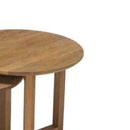 Lemon Pavilion Furniture Stow Nest of Tables - Solid Oak - L50 x W50 x H42 cm - Oak in Brown - Size: 1 Pack - thumbnail 2
