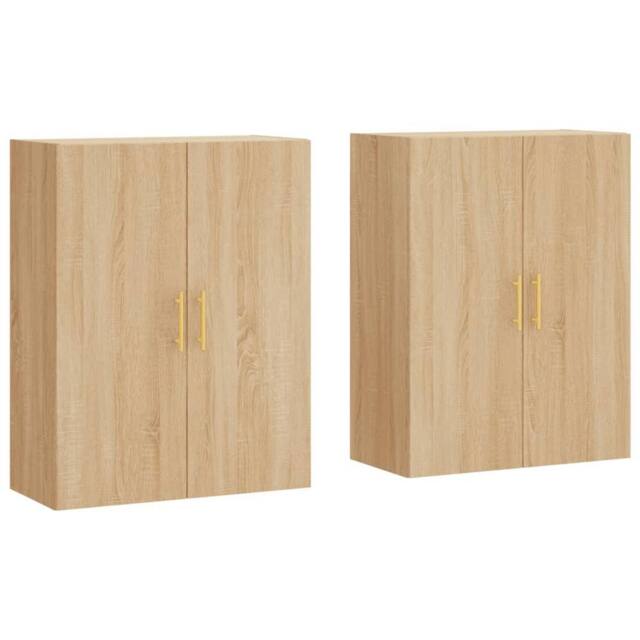 Berkfield Home Wall Mounted Cabinets 2 pcs Sonoma Oak 69.5x34x90 cm in Light Tan - image 1