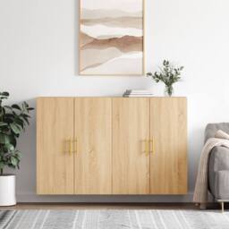 Berkfield Home Wall Mounted Cabinets 2 pcs Sonoma Oak 69.5x34x90 cm in Light Tan - thumbnail 2