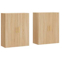 Berkfield Home Wall Mounted Cabinets 2 pcs Sonoma Oak 69.5x34x90 cm in Light Tan - thumbnail 1
