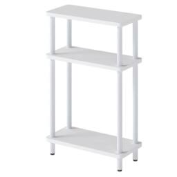 Levede Slim Side Table 3 Tier Narrow Sofa End Table Bedside Storage Stand in White