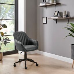 FurnitureboxUK Booker Faux Leather Office Chair in Black - thumbnail 4