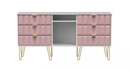 Ready Assembled 2 U Metro 6 Drawer Sideboard (Ready Assembled) in Dusty Pink