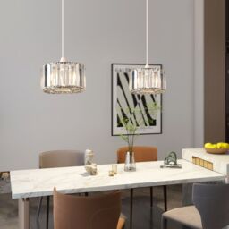 Harper Living Easy Fit Pendant Shade, Chrome Ceiling Light Shade, Diameter 23cm in Metallic Silver - thumbnail 5