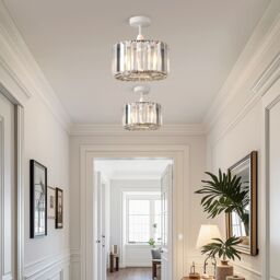 Harper Living Easy Fit Pendant Shade, Chrome Ceiling Light Shade, Diameter 23cm in Metallic Silver - thumbnail 4