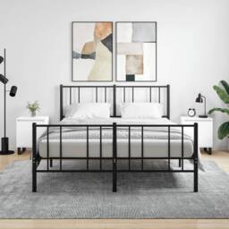 Berkfield Home Elegant Bedside Cabinets 2 pcs White 40x30x50 cm Engineered Wood - Size: 40 x 30 x 50 cm - thumbnail 2