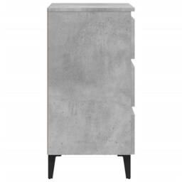 Berkfield Home Sturdy Bed Cabinet with Metal Legs Concrete Grey 40x35x69 cm - Size: 40 x 35 x 69 cm - thumbnail 7