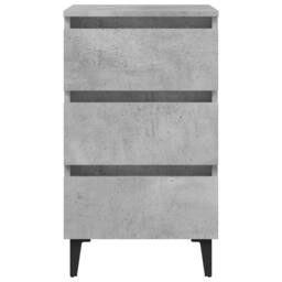 Berkfield Home Sturdy Bed Cabinet with Metal Legs Concrete Grey 40x35x69 cm - Size: 40 x 35 x 69 cm - thumbnail 5