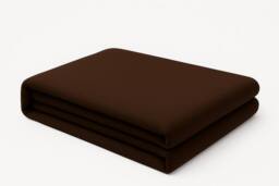 Homes-Linen Plain Dyed Flat Sheet Polycotton Blend Easy Care Bed Linen in Chocolate - Size: Double - thumbnail 1