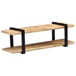 Berkfield Home TV Cabinet 130x40x40 cm Solid Mango Wood in Brown - Size: 130 x 40 x 40 cm - thumbnail 9