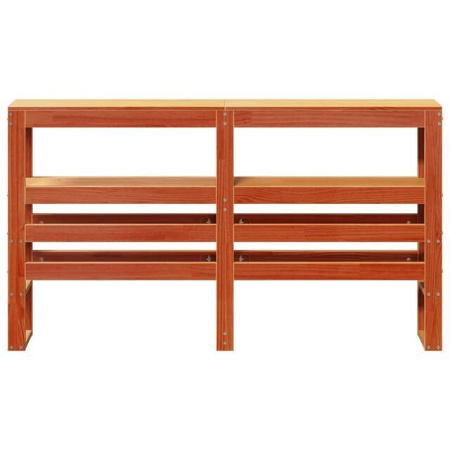 Berkfield Home Headboard with Shelves Wax Brown 135 cm Solid Wood Pine - image 1