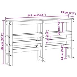 Berkfield Home Headboard with Shelves Wax Brown 135 cm Solid Wood Pine - thumbnail 9