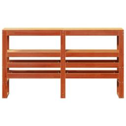 Berkfield Home Headboard with Shelves Wax Brown 135 cm Solid Wood Pine - thumbnail 1