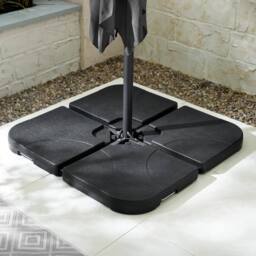 FurnitureboxUK Black PE Plastic Parasol Base for Outdoor Use in Dark Grey - thumbnail 2