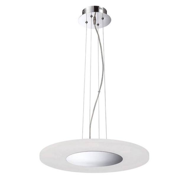 Netlighting Notte Pendant 28W LED Round 3000K 1800lm Chrome Frosted Acrylic in Grey - image 1