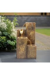 Garden Sanctuary Freestanding Resin Garden Water Fountain Rockery Deco in Natural - thumbnail 2