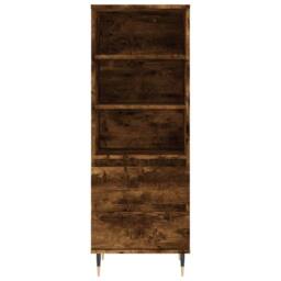 Berkfield Home Highboard Smoked Oak 40x36x110 cm Engineered Wood in Brown - Size: 40 x 36 x 110 cm - thumbnail 5