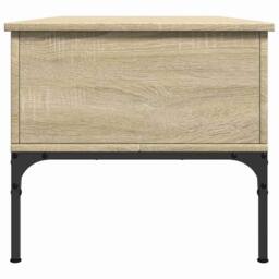 Berkfield Home Coffee Table Sonoma Oak 100x50x45 cm Engineered Wood & Metal in Tan - Size: 100 x 50 x 45 cm - thumbnail 6