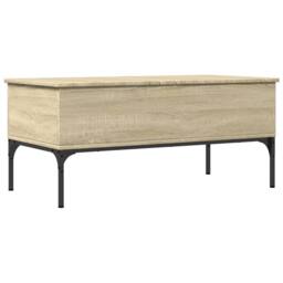 Berkfield Home Coffee Table Sonoma Oak 100x50x45 cm Engineered Wood & Metal in Tan - Size: 100 x 50 x 45 cm - thumbnail 1