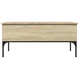 Berkfield Home Coffee Table Sonoma Oak 100x50x45 cm Engineered Wood & Metal in Tan - Size: 100 x 50 x 45 cm - thumbnail 5