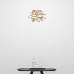 EONLION Easy Fit Ceiling Light Shade Pendant Shade Modern Metal Swirl Design in Gold - thumbnail 3