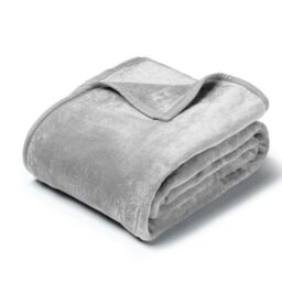 Snug City Mink Throw Soft Touch Blanket Fleece Faux Fur in Silver - Size: 127 cm x 152 cm - thumbnail 2