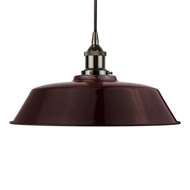 SE Home Burgundy Red Chancery Pendant Light - Black Nickel - Black Round - image 1