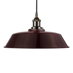 SE Home Burgundy Red Chancery Pendant Light - Black Nickel - Black Round - thumbnail 1