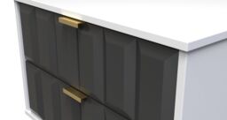 Ready Assembled 2 U Metro 2 Drawer Side Table (Ready Assembled) in Dark Grey - thumbnail 4