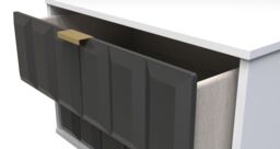 Ready Assembled 2 U Metro 2 Drawer Side Table (Ready Assembled) in Dark Grey - thumbnail 5