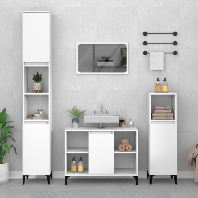 Berkfield Home Sink Cabinet White 80x33x60 cm Engineered Wood - Size: 80 x 33 x 60 cm - image 1
