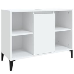 Berkfield Home Sink Cabinet White 80x33x60 cm Engineered Wood - Size: 80 x 33 x 60 cm - thumbnail 2