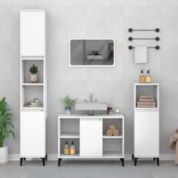 Berkfield Home Sink Cabinet White 80x33x60 cm Engineered Wood - Size: 80 x 33 x 60 cm - thumbnail 1