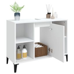 Berkfield Home Sink Cabinet White 80x33x60 cm Engineered Wood - Size: 80 x 33 x 60 cm - thumbnail 5